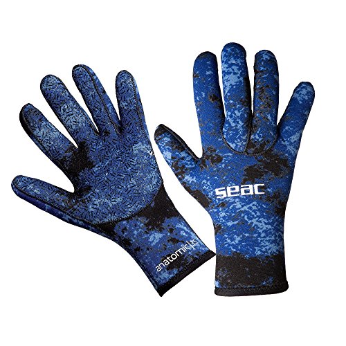 Tauchhandschuhe aus Neopren für Freitauchen und Unterwasserjagd in Tarnfarben, Seac Anatomic Camo Gloves mit 3,5mm-Neoprenmaterial und Supratex-Stoff für einen sicheren Griff