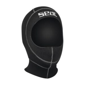 Seac Standard Kapuze aus Neopren, dicke 5 mm, M Größe, schwarz, wasserdicht und komfortabel für Taucher und Wassersportler