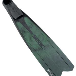SEAC Unisex-Adult Shout Camo Lange Fußteilflossen für die Unterwasserjagd und zum Freitauchen, grün, 7½-8UK, 41/42