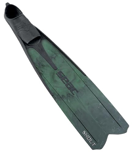 SEAC Unisex-Adult Shout Camo Lange Fußteilflossen für die Unterwasserjagd und zum Freitauchen, grün, 7½-8UK, 41/42