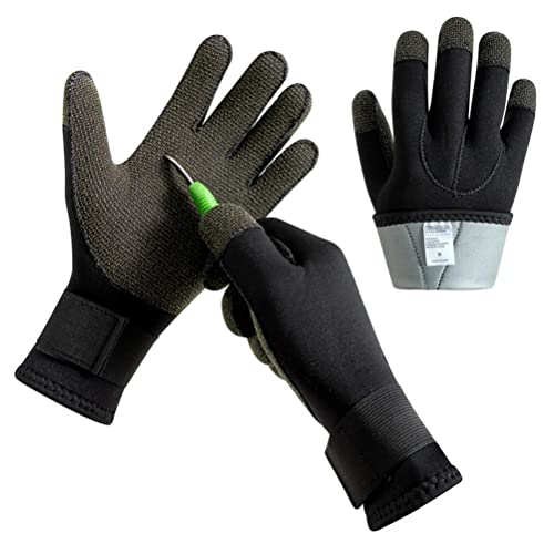 Tauchhandschuhe für Wassersportler - EMUKOEP 1 Paar Tauchhandschuhe, Schnittfest, Stichfest, Abriebfest, rutschfeste Handschuhe, Thermohandschuhe Zum Tauchen, Schnorcheln, Speerfischen