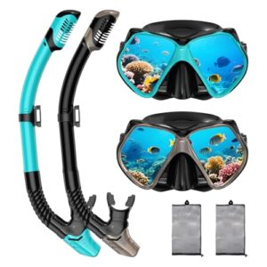 Zwei Schnorchelmäntel für Erwachsene mit trockenen Schnorcheln, Masken-Set für Erwachsene, Tauchmasken, Tauchausrüstung und Schwimmblick mit Nasenabdeckung