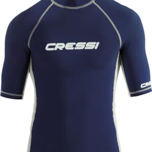 Cressi Men Rash Guard, dunkelblaues UV-Shirt mit hohem Sonnenschutz für Herren