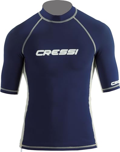 Cressi Men Rash Guard, dunkelblaues UV-Shirt mit hohem Sonnenschutz für Herren