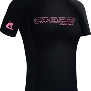 Kurzärmeliger Rash Guard mit UPF 50+ Schutz für Damen - Schwarz/Rosa, Größe XL/5