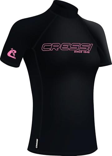 Kurzärmeliger Rash Guard mit UPF 50+ Schutz für Damen - Schwarz/Rosa, Größe XL/5