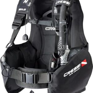 Cressi Tauchjackett Solid Dive Center Edition, Schwarz, L - Klassisches Tauchjackett von Cressi mit gepolsterter Rückschutzabsicherung und verstellbarem Bauchgurt.
