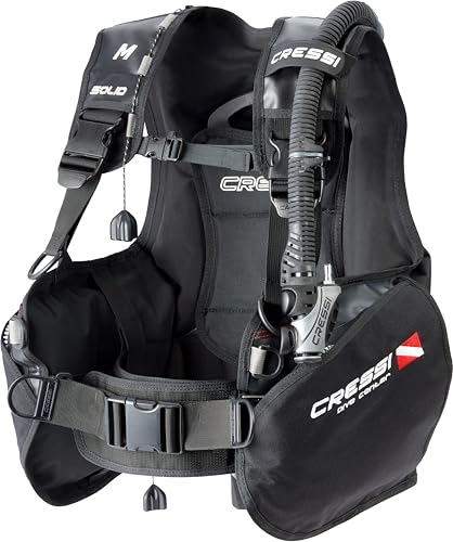 Cressi Tauchjackett Solid Dive Center Edition, Schwarz, L - Klassisches Tauchjackett von Cressi mit gepolsterter Rückschutzabsicherung und verstellbarem Bauchgurt.