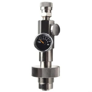 Gettimore 4500 Psi HPA Scuba DIN Füllstation-Adapter mit Manometer, 8 mm Schnelltrennung für G5/8-Ladeventil