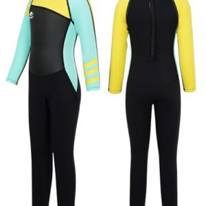 Langarm-Neoprenanzug für Kinder, hochwertiger UV-Badeanzug mit Rückenreißverschluss, ideal für Schwimmen, Surfen und Tauchen