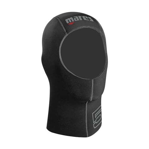 Mares Fit Hood Tauchkappe 5 mm aus Ultrastretch, Erwachsene, Unisex, Schwarz, für Tauchen und Wassersport