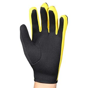 Komfortable Neopren-Tauchhandschuhe in Schwarz und Gelb für Tauchen, Surfen und Schwimmen