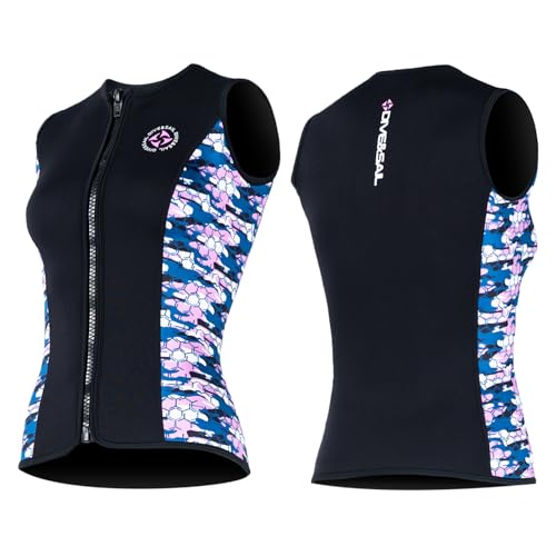 Neoprenanzug Top für Damen, 3mm Neopren, Front Zip, Ärmellose Nassanzug Weste Jacke Tauchen Schwimmen Kanu Surfen XL Größe