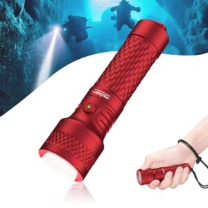 Tauchlampe mit 3000 Lumen für Nachttauchen, Höhlenforschung und Technisches Tauchen