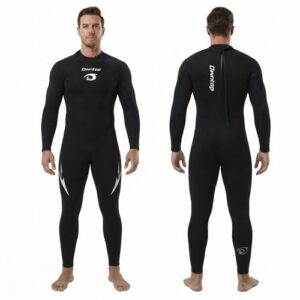 Herren Neoprenanzug 3/2mm, Wassersport-Anzug mit Vorderem Reißverschluss, Schwarz, XL Größe