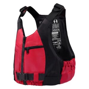 Schwimmhilfe für Erwachsene, 50N Auftriebsweste mit Taschen und abnehmbarem Schrittgurt, rot, Größe XL-XXL