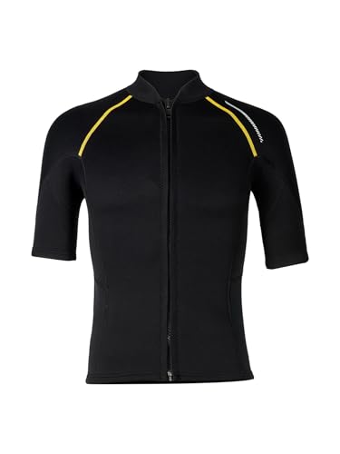 Neoprenanzug für Damen, 1,5 mm Dicke, hochwertig, warm im Wasser, ideal für Wassersportler, praktische Reißverschlussfront, bequem zu tragen, Slim-Fit-Design, Schwarz A Farbe