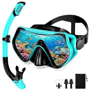 Schnorchel-Set mit Panorama Sichtfeld und Anti-Beschlag-Funktion für Erwachsene zum Strandurlaub und Wassersport
