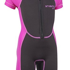 Kinderwetsuit für Surfen und Schnorcheln, Neoprenanzug ScubaTec, flexibel und schnell trocknend, rot, Größe S