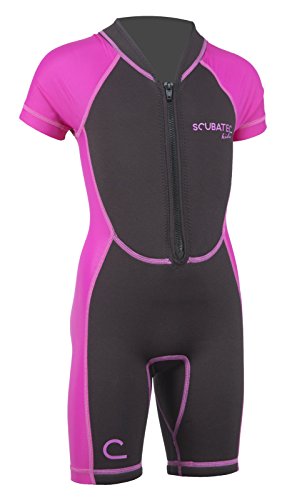 Kinderwetsuit für Surfen und Schnorcheln, Neoprenanzug ScubaTec, flexibel und schnell trocknend, rot, Größe S