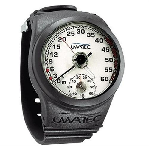 Tiefenmesser von Uwatec für Taucher, analog im Armband, genaue Tiefe-Messung unter Wasser