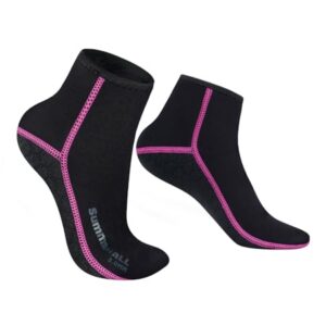 Neoprensocken mit 3mm-SBR-Neopren-Material, Anti-Rutsch-Sohle und verstellbarem Klettverschluss für Wassersportarten wie Schwimmen, Tauchen oder Windsurfen.