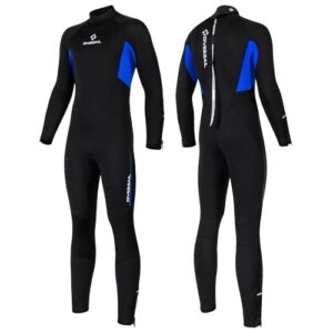 Tauchanzug 5mm Neopren Tauchanzug Herren Dickwandiger Volltauchanzug mit Rückenreißverschluss und Langarmen für warmes Tauchen, Surfen und Schnorcheln