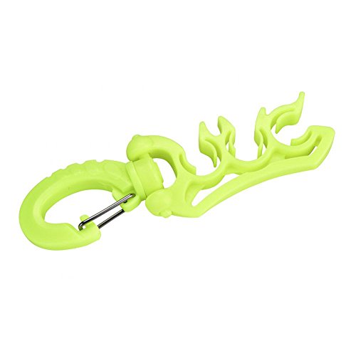 Unterwasser-Tauchen-Regulator-Schlauch mit 3 Farben, Kunststoff-Doppel-BCD-Schlauchhalter mit Clip und Haken für Taucher