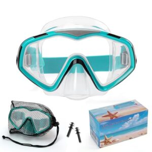 Verstellebare Taucherbrille für Erwachsene mit Nasenschutz und 180° Weitwinkel, ideal für Schnorcheln und Schwimmen