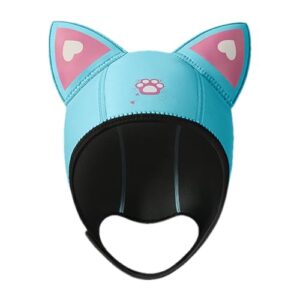 Warme Taucherhaube mit Katzenohren und Sonnenschutz für den Wassersport. Perfekt zum Tauchen, Surfen und Kajakfahren.