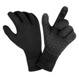 Ergonomisch entwickelte Neoprenanugshandschuhe für Erwachsene, Thermo-Neopren, Elastisches Handgelenk und Rutschfeste Partikel zum Tauchen, Surfen und Schnorcheln XL Größe