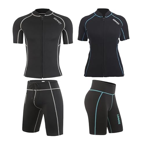 Neoprenanzug für Männer und Frauen, 1.5mm-3mm Neopren, kurze Hose mit offenen Reißverschluss, ideal für Tauchen, Schnorcheln und Schwimmen in warmen Gewächsen.