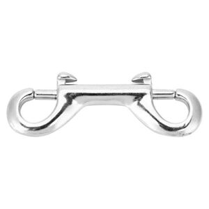 Doppelseitiger Karabinerhaken aus Silber, hergestellt aus langlebigen Edelstahl, ideal für Tauchen, Skuba-Diving, Hundeleine und weitere Anwendungen.