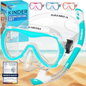 KAIMANA SeaExplorer Schnorchelset Kinder, Taucherbrille mit Schnorchel und Tragetasche für Kinder ab 4 Jahren