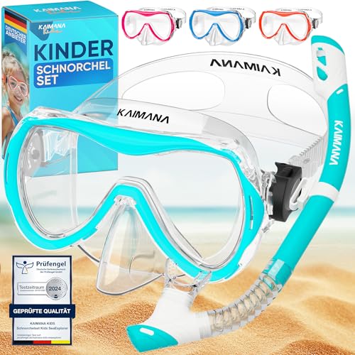 KAIMANA SeaExplorer Schnorchelset Kinder, Taucherbrille mit Schnorchel und Tragetasche für Kinder ab 4 Jahren