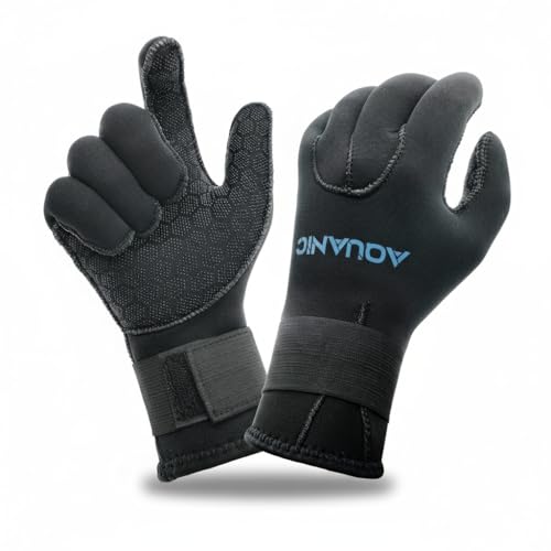 Nitroscuba Neopren Tauchhandschuhe 3mm für Herren und Damen, Anti-Rutsch Wärmender Tauchhandschuhe mit verstellbaren Taillengurt für Schnorcheln, Kajakfahren, Paddeln und Wasseraktivitäten