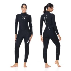 Neopren Wetsuit für Damen und Herren, Ganzkörper Neoprenanzug mit Rücken-Reißverschluss, Thermische Dehnungs-Pro Tauchhaut zum Surfen und Schnorcheln
