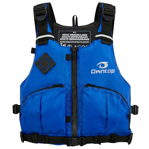 Leichte Schwimmweste für Erwachsene mit Trinkrucksack und Auftrieb, blau, XL bis XXL