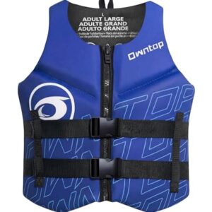Owntop Schwimmweste für Erwachsene, leichte Neopren-Schwimmhilfe, faltbare Auftriebsweste mit Doppelschnallen für SUP, Kajak, Paddeln und Angeln