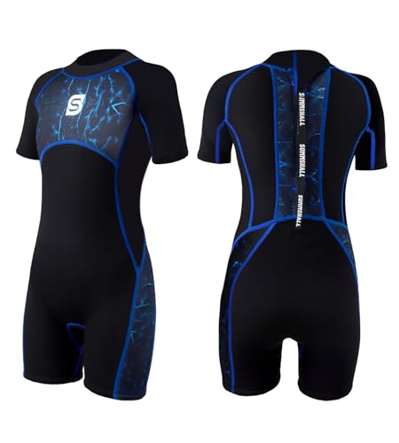 Neoprenanzug für Kinder, 2.5 mm Shorty Neoprenanzug für Mädchen und Jungen zum Tauchen, Schwimmen, Surfen