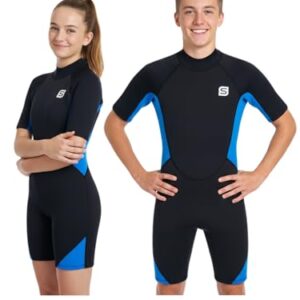 Neoprenanzug für Kinder, Thermischer Badeanzug mit UV-Schutz und ultra dehnbarer Passform für Schwimmen, Tauchen und Surfen