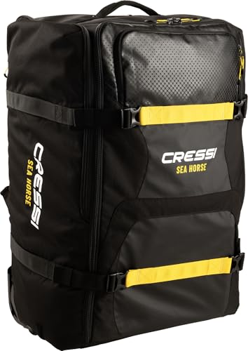 Cressi Sea Horse Rucksack mit Rollen für Reisen und Wasseraktivitäten - ein vielseitiges und langlebiges Reisegepäck für Tauchen, Schnorcheln oder Reisen im Freien.