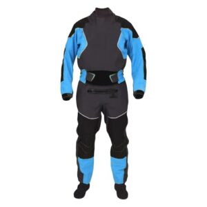 KBLDOPN 4-lagiger Trockenanzug für Herren, zum Kajakfahren und Schwimmen geeignet, mit Latexdichtungen an Hals und Handgelenk, zweifach verstellbarer Überrock, Neopren-Klettverschluss