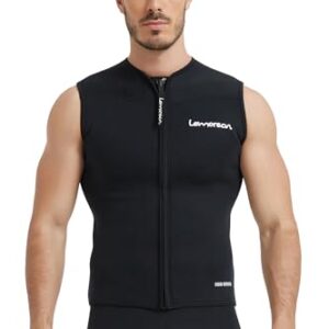 Herren Neoprenanzug Top mit 3mm Ärmellose Neoprenanzug Oberteile Jacke Frontreißverschluss für Wassersport