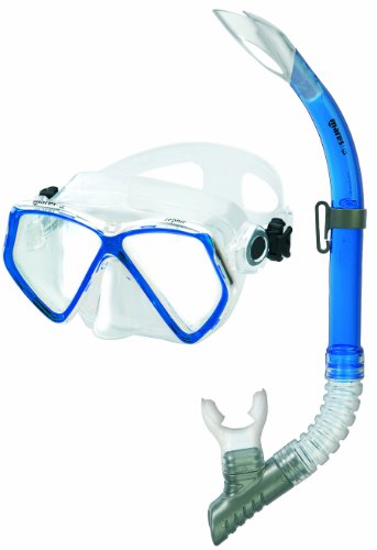 Das Mares Schnorchelset Zephir ist ein blauer Schnorchel mit einem weichen Maskenkörper aus Siliter. Es bietet ein großes Blickfeld und ist ohne Phthalate.