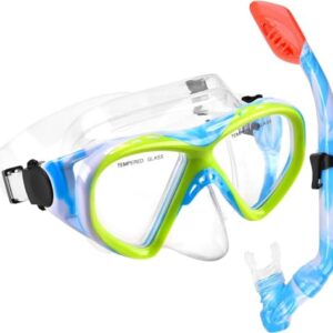 Schnorchelset für Kinder, Taucherbrille mit Schnorchel für Jungen und Mädchen im Alter von 4-13 Jahren, anti-leck und anti-fog, hochwertige Tauchmaske