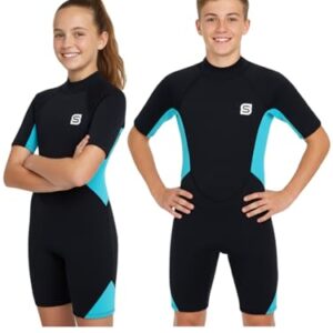 2mm Neoprenanzug für Kinder und Jugendliche, Thermischer Badeanzug mit UV50+-Sonnenschutz und ultra weichen Passform