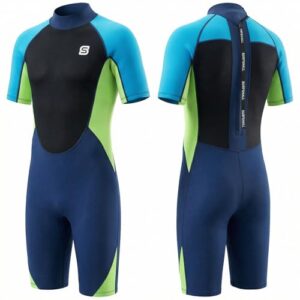 Kinder Neoprenanzug 2mm Neopren Shorty für Jungen und Mädchen, ideal zum Schwimmen, Schnorcheln, Surfen und Strand