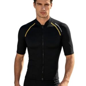 Herren 1,5mm Neoprenanzug Kurzarm Jacke mit Reißverschluss für Männer - ideal für Tauchen, Schwimmen, Surfen und Schnorcheln