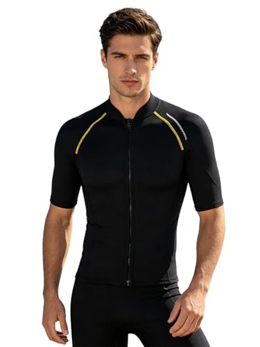 Herren 1,5mm Neoprenanzug Kurzarm Jacke mit Reißverschluss für Männer - ideal für Tauchen, Schwimmen, Surfen und Schnorcheln
